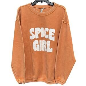 Chicka-d Shirt Women M Orange Pullover Spice Girl Retro 90s Y2K Style Oversized